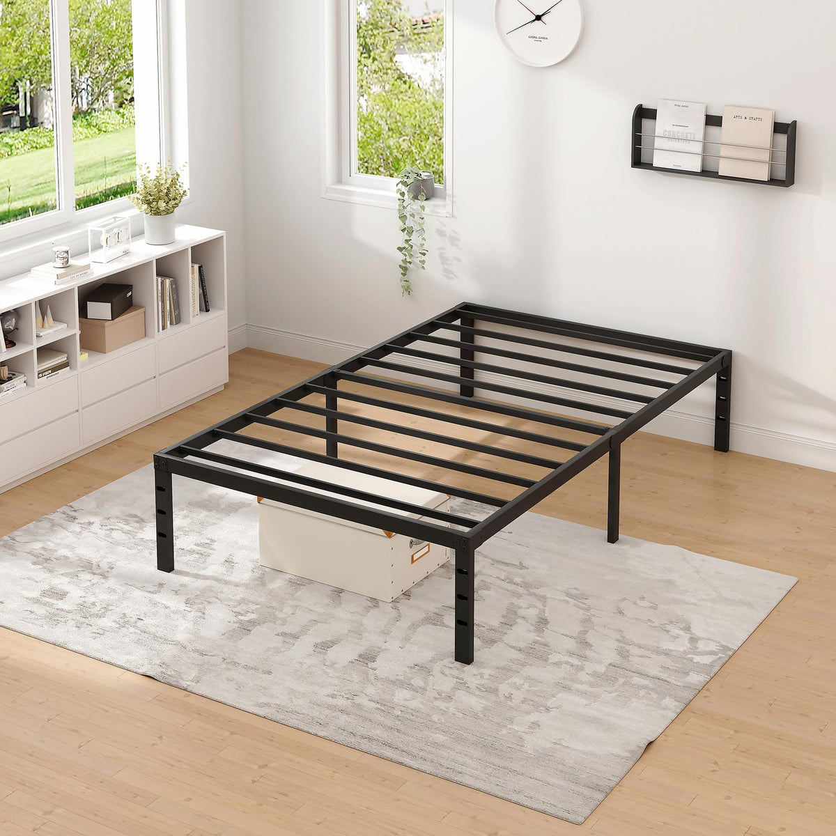 Metal Bed Frame with Storage Space, 14 Inch M157451