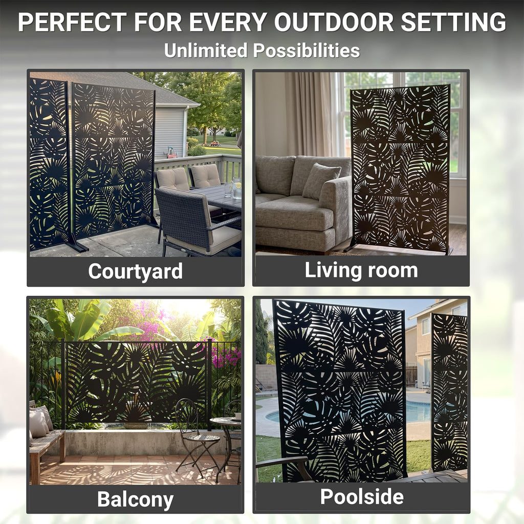 72in Laser Cut Steel Privacy Screen Y34005