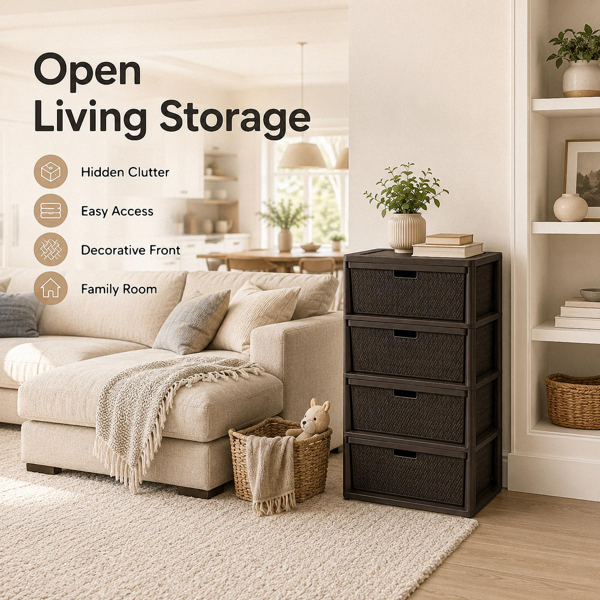 4 Drawer Plastic Storage Tower H356
