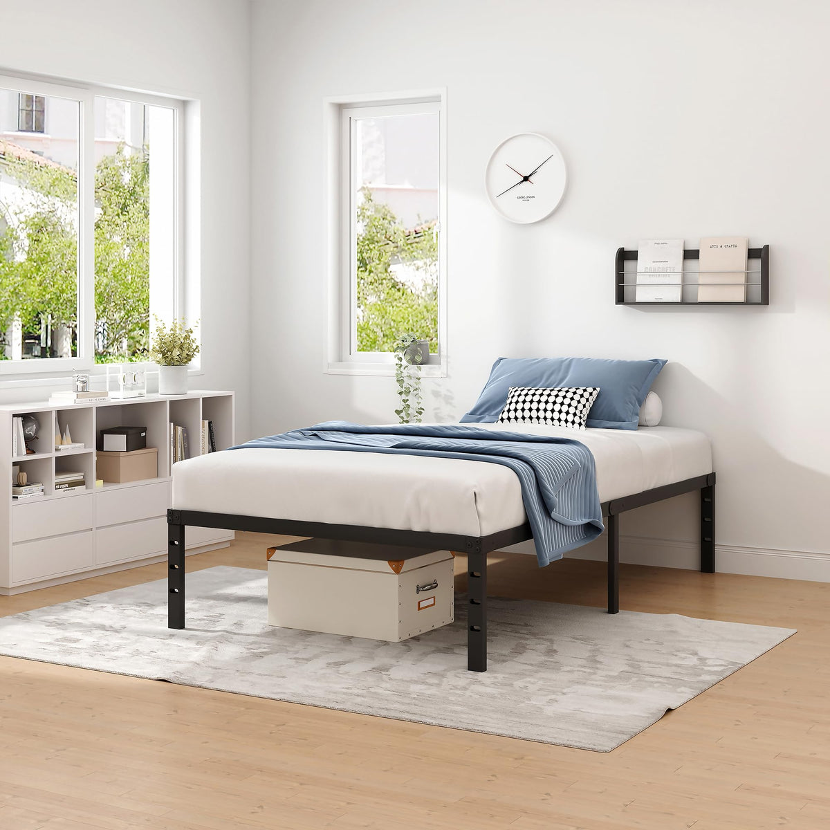 Metal Bed Frame with Storage Space, 14 Inch M157451