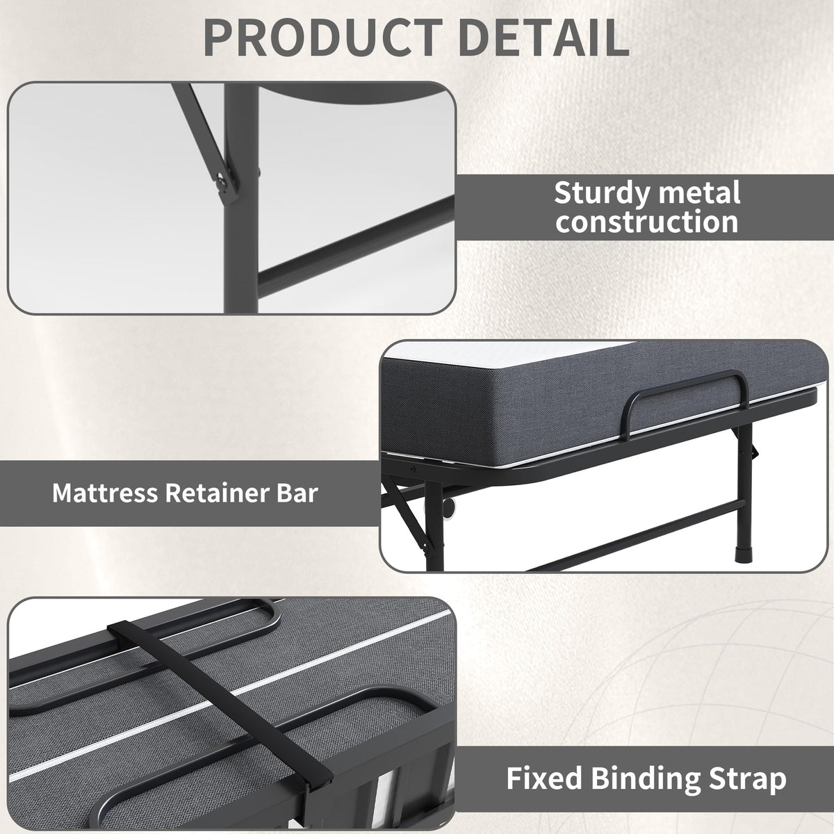 74"x 46" Folding Bed with Mattress I6538