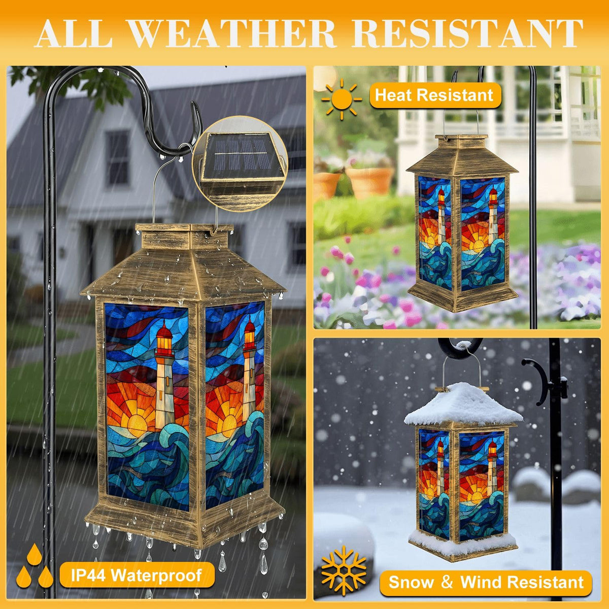 Solar Powered Waterproof Outdoor Hanging Lantern J29089
