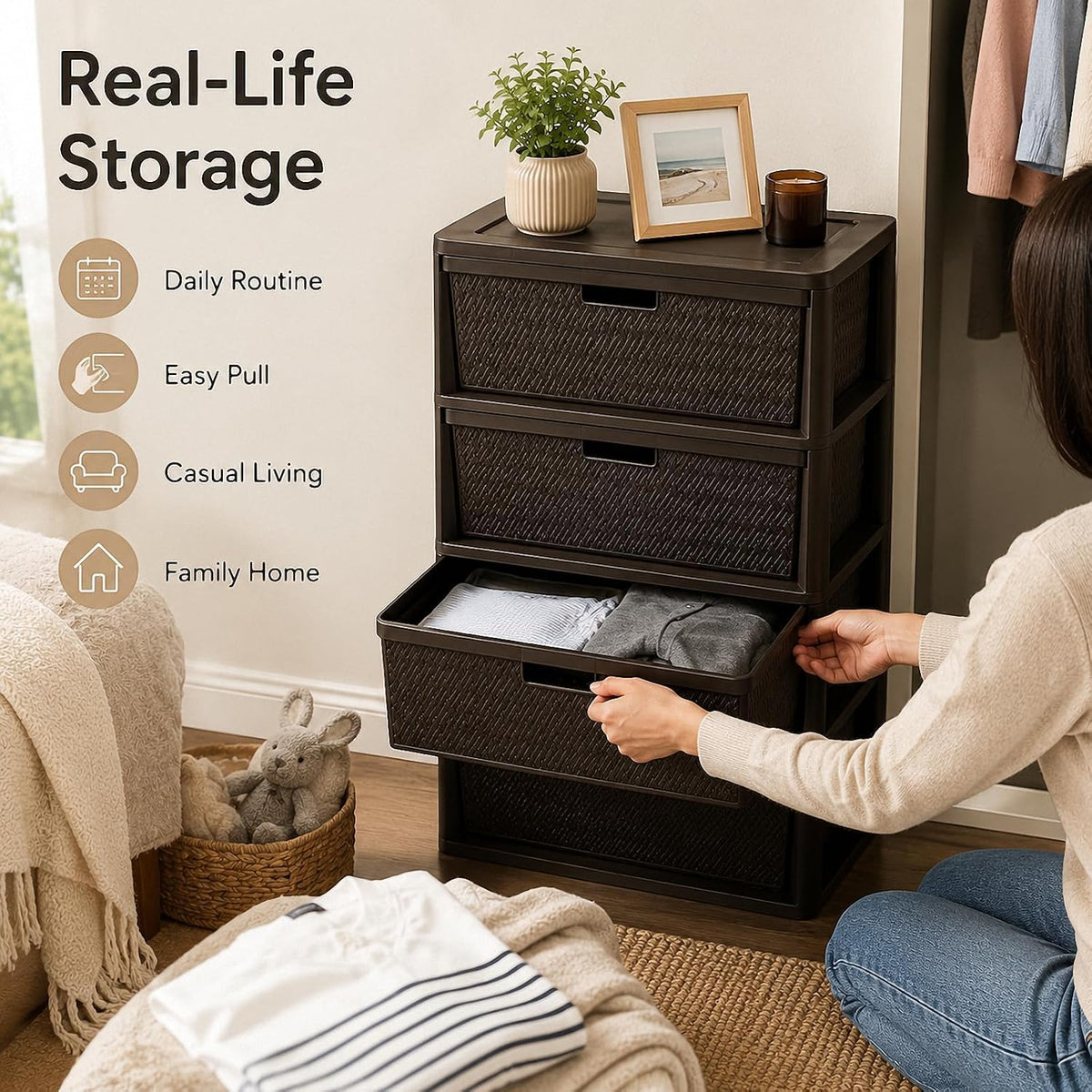 4 Drawer Plastic Storage Tower H356