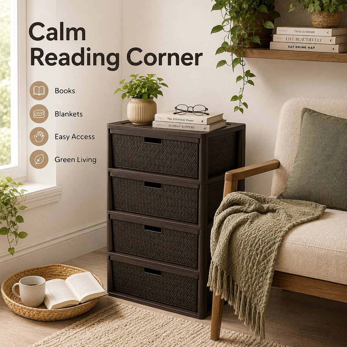 4 Drawer Plastic Storage Tower H356