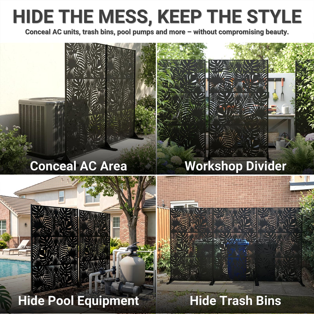 72in Laser Cut Steel Privacy Screen Y34005
