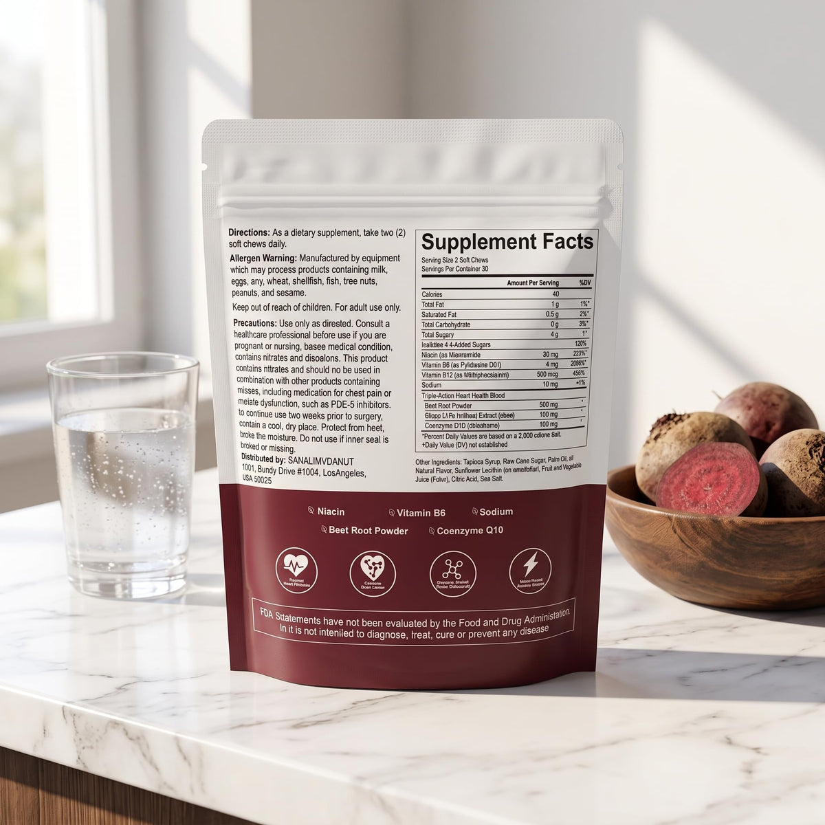 Beet Root Chews 500mg 60 Chews L9494