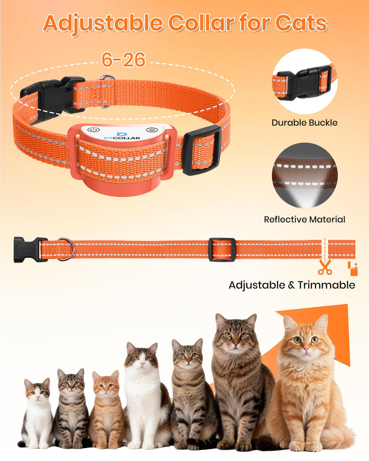Lightweight Waterproof Cat Training Collar with Remote N32375
