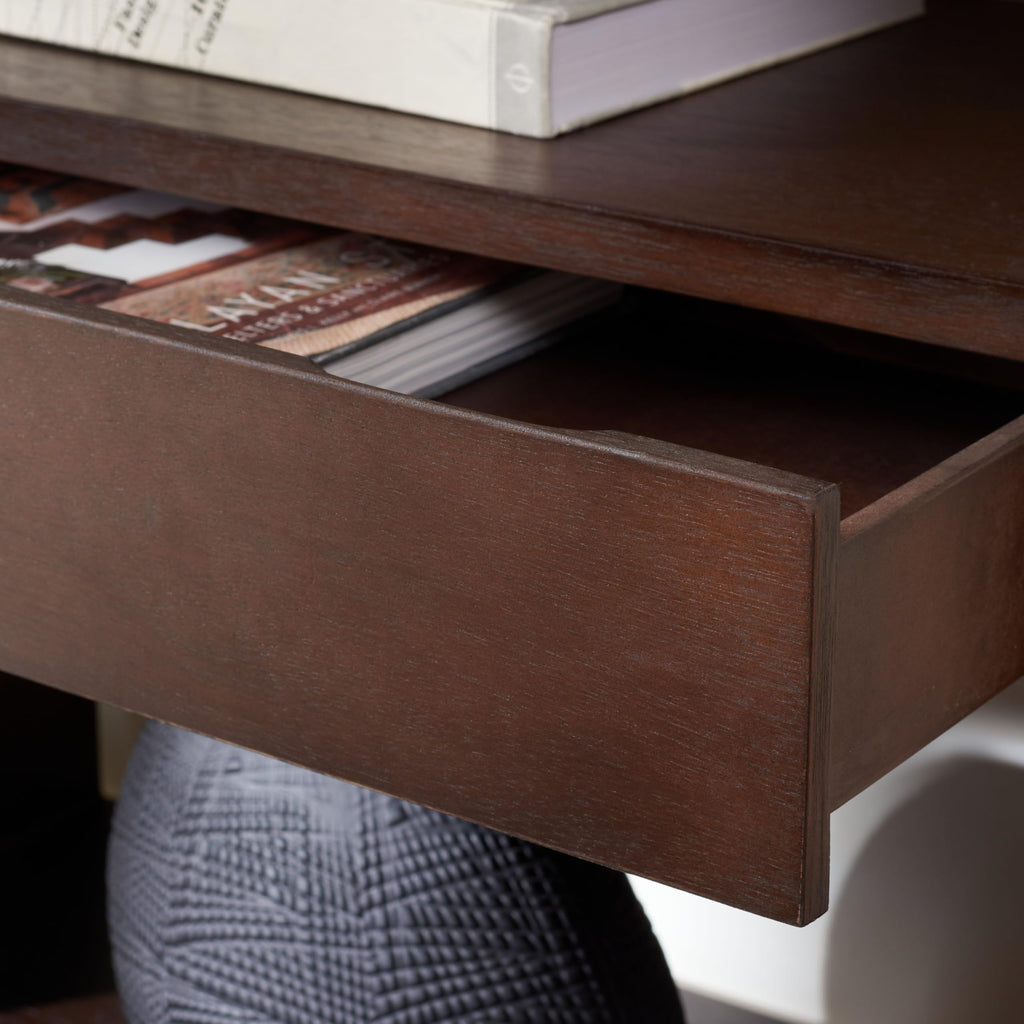 Dark Oak 2-Shelf 1-Drawer Console Table L76682