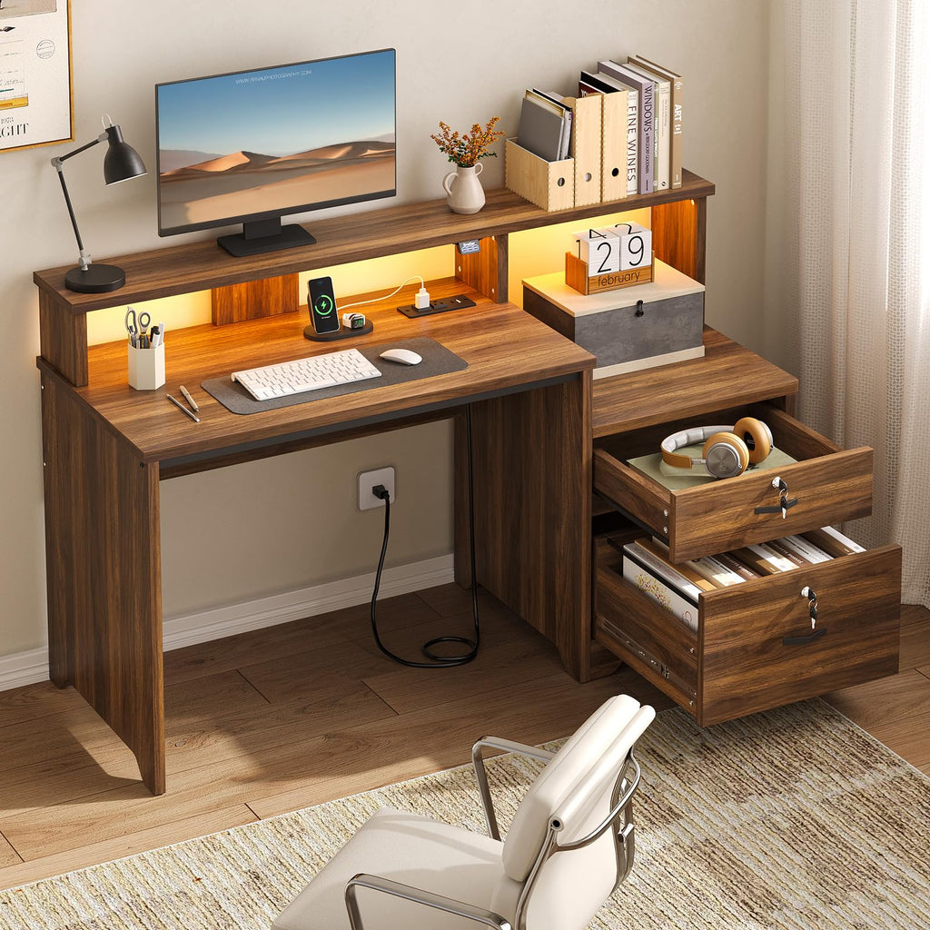 55-Inch Computer Desk with File Drawer Q13328