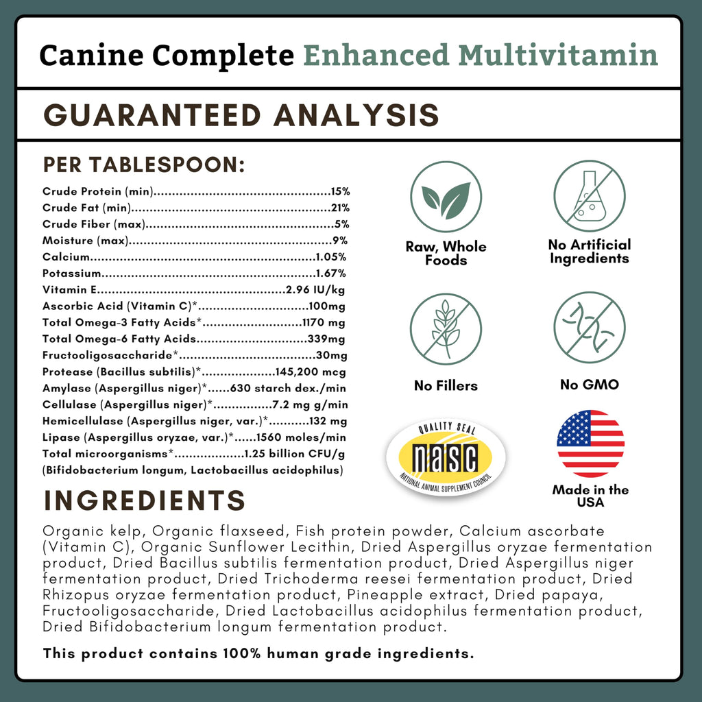 Organic Dog Vitamins, 1 Lb, 45 Scoops C87458