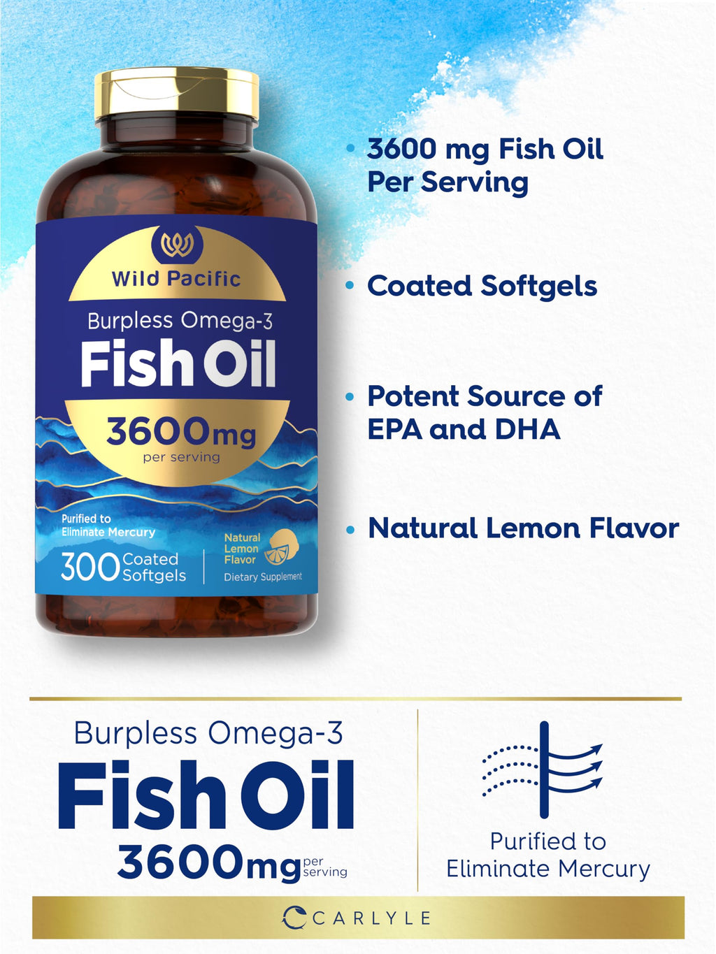 Fish Oil 3600 mg 300 Softgels Omega-3 K970548