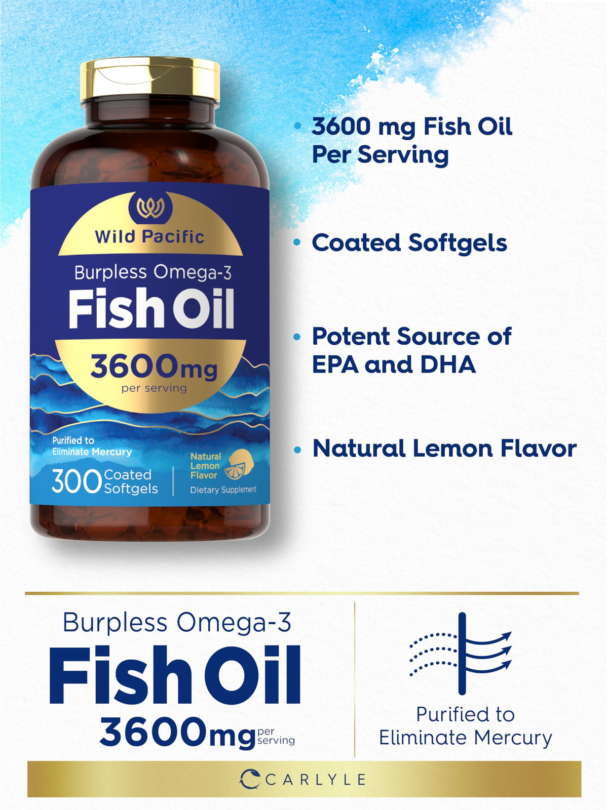 Fish Oil 3600 mg 300 Softgels Omega-3 K970548