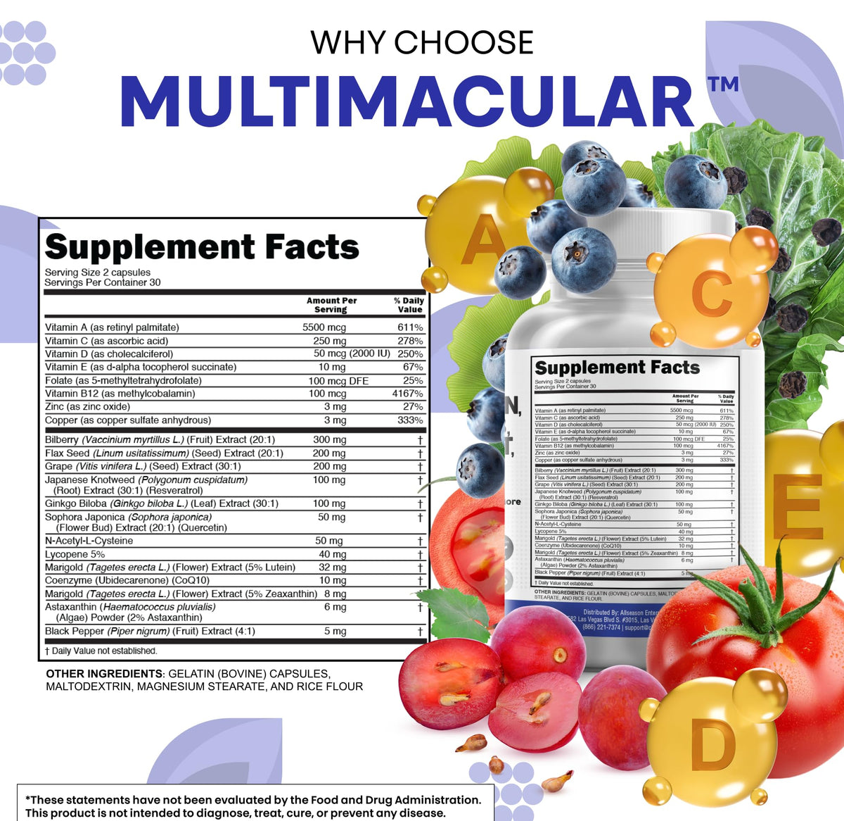 Eye Vitamins with Bilberry Lutein Zeaxanthin Supplement S49851