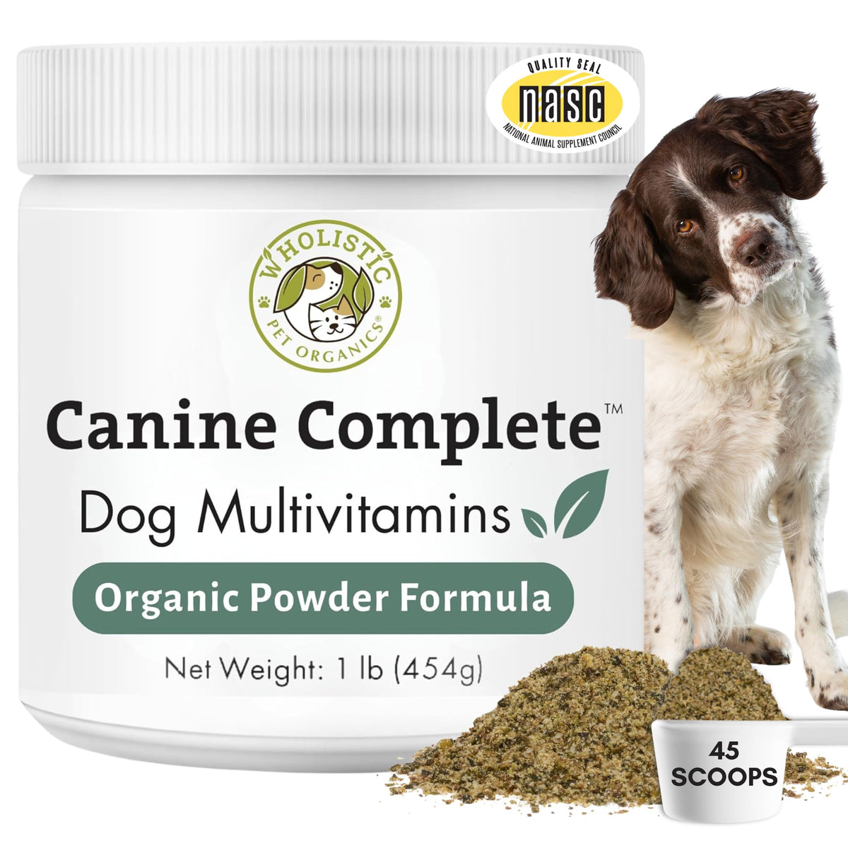 Organic Dog Vitamins, 1 Lb, 45 Scoops C87458