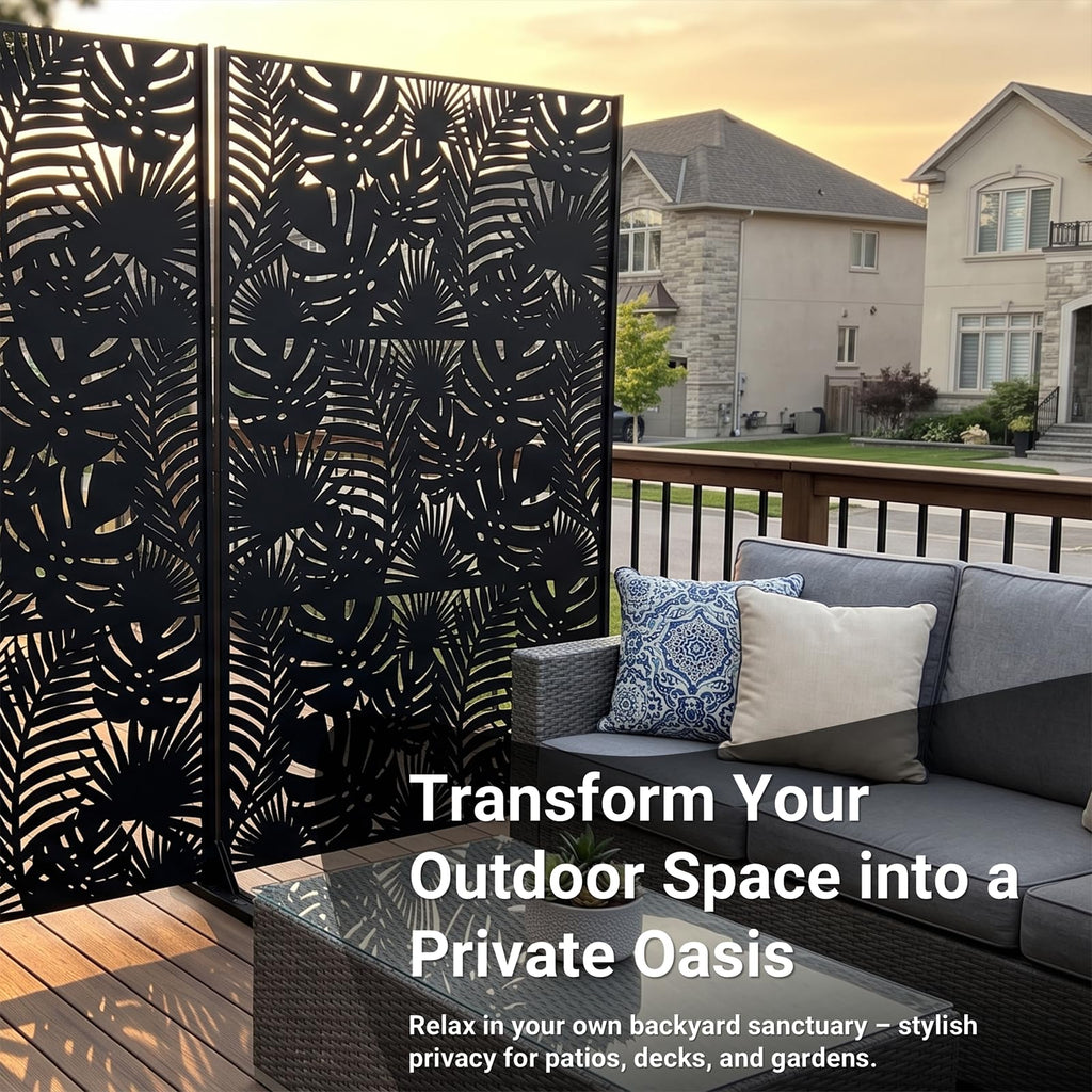 72in Laser Cut Steel Privacy Screen Y34005