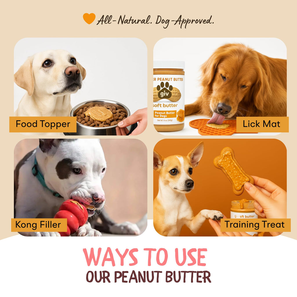 All Natural Peanut Butter 12oz Jar, 4oz Pouch & Lick Mat A7096