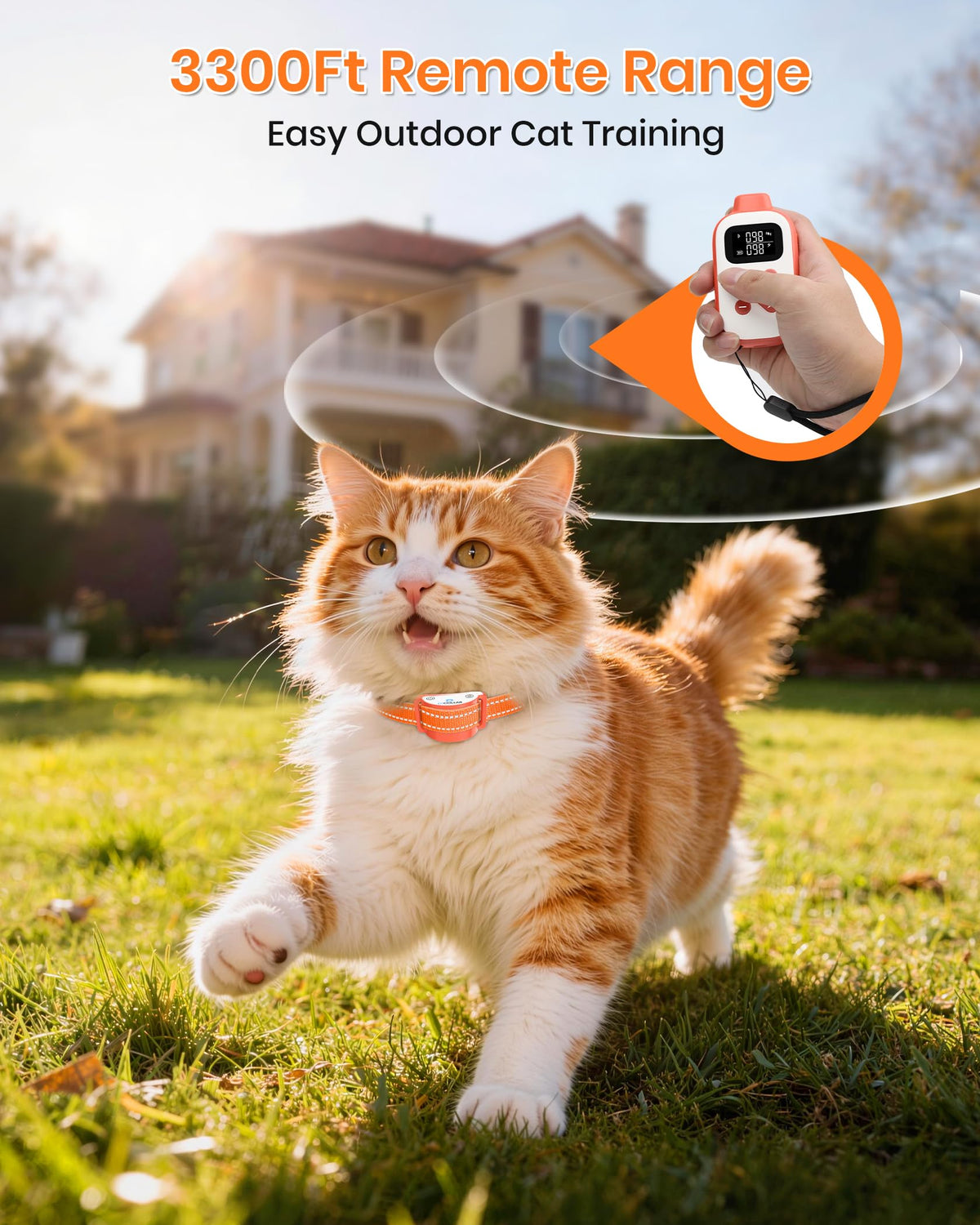 Lightweight Waterproof Cat Training Collar with Remote N32375