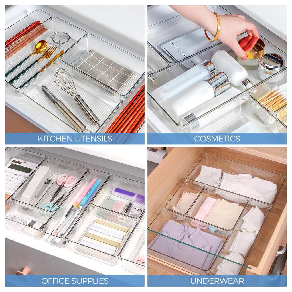 6 Pack Plastic Drawer Organizer R2815