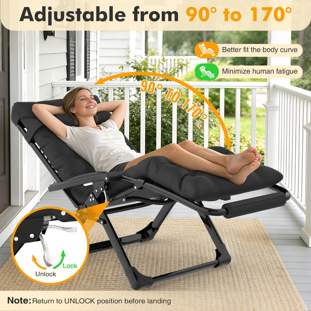 Oversized Zero Gravity Chair XL Black D2717