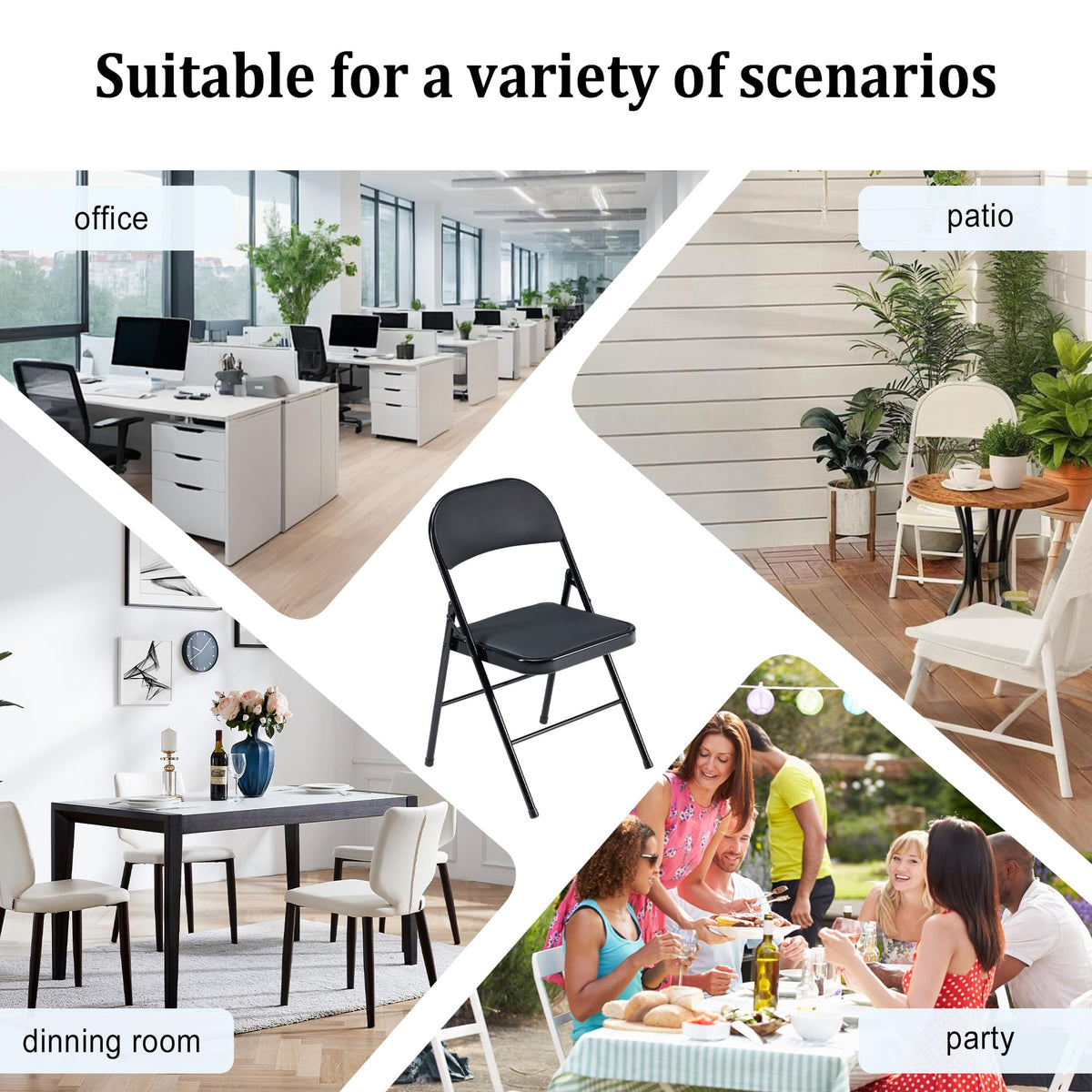 10 Pack Folding Chairs with Cushion G180