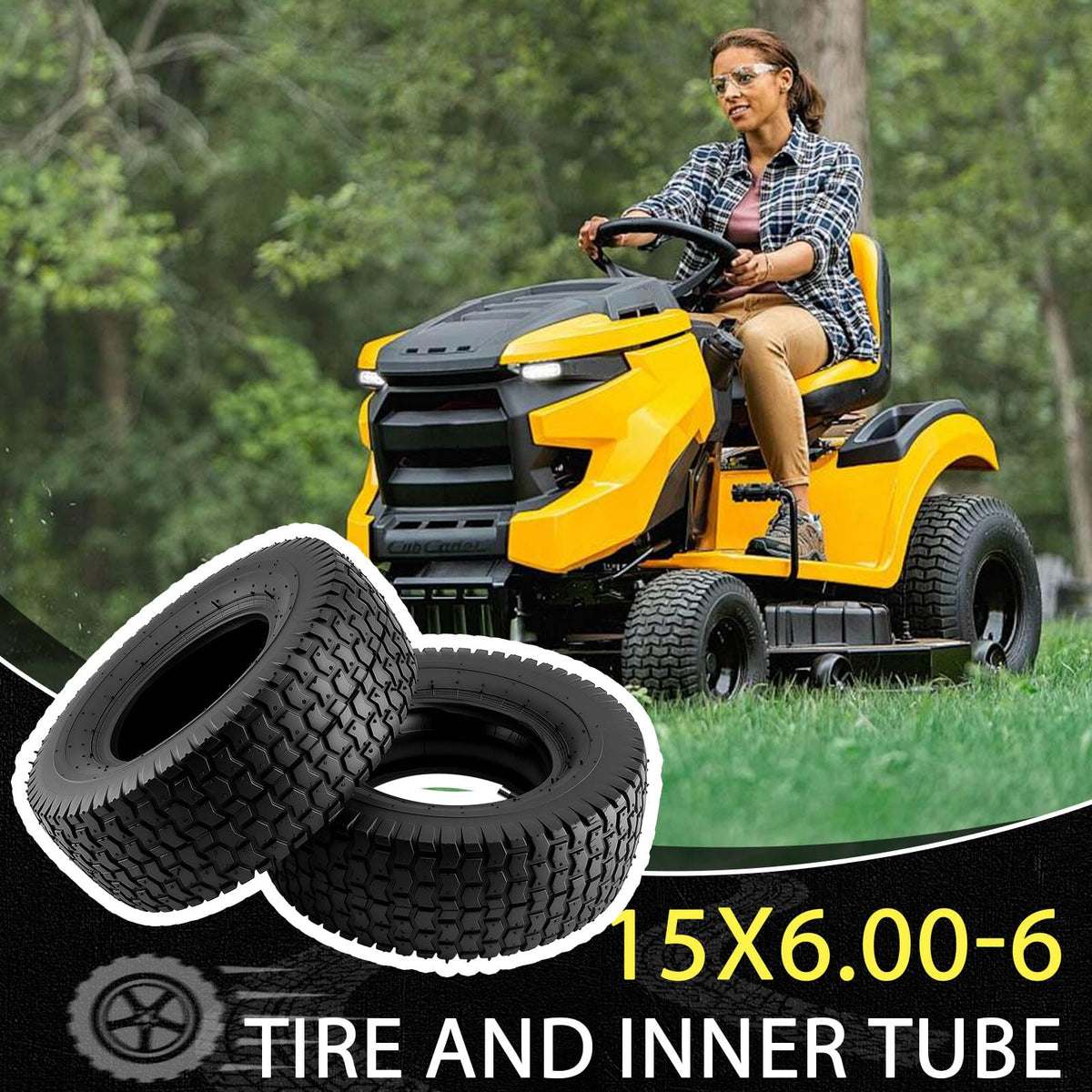 15x6.00-6 Tire and Inner Tube Set 2 Pack W6046