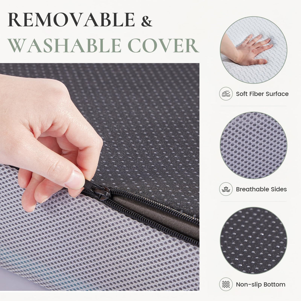 Twin Trifold Memory Foam Mattress with Washable Cover H9919