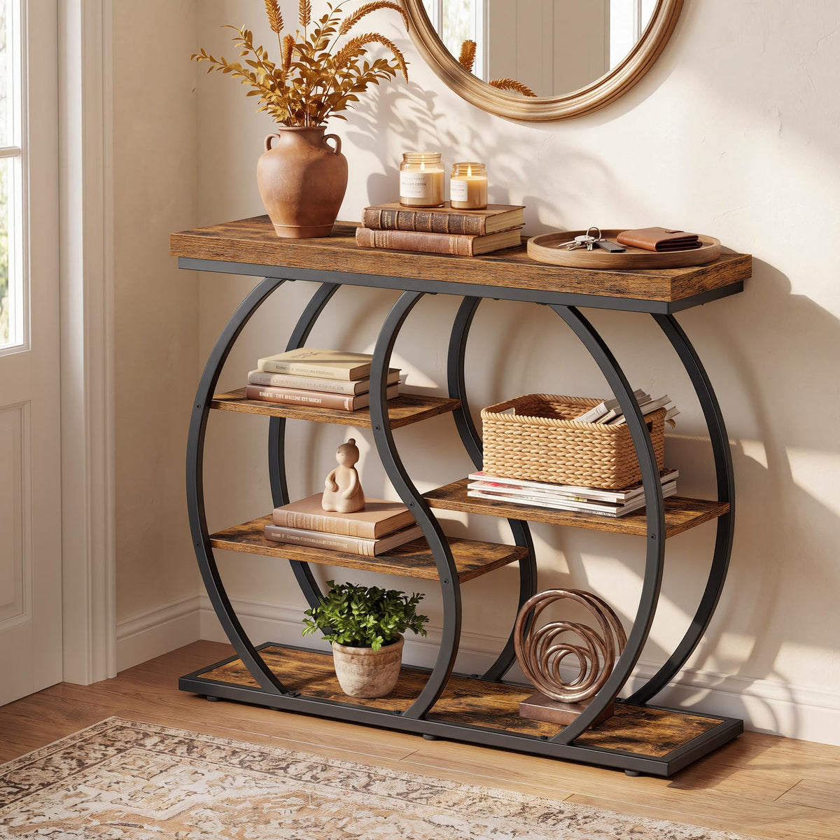 39.4 Inchs 5-Tier Narrow Console Table A5196