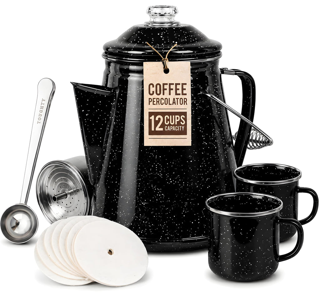 12 Cup Enamel Coffee Percolator E120057