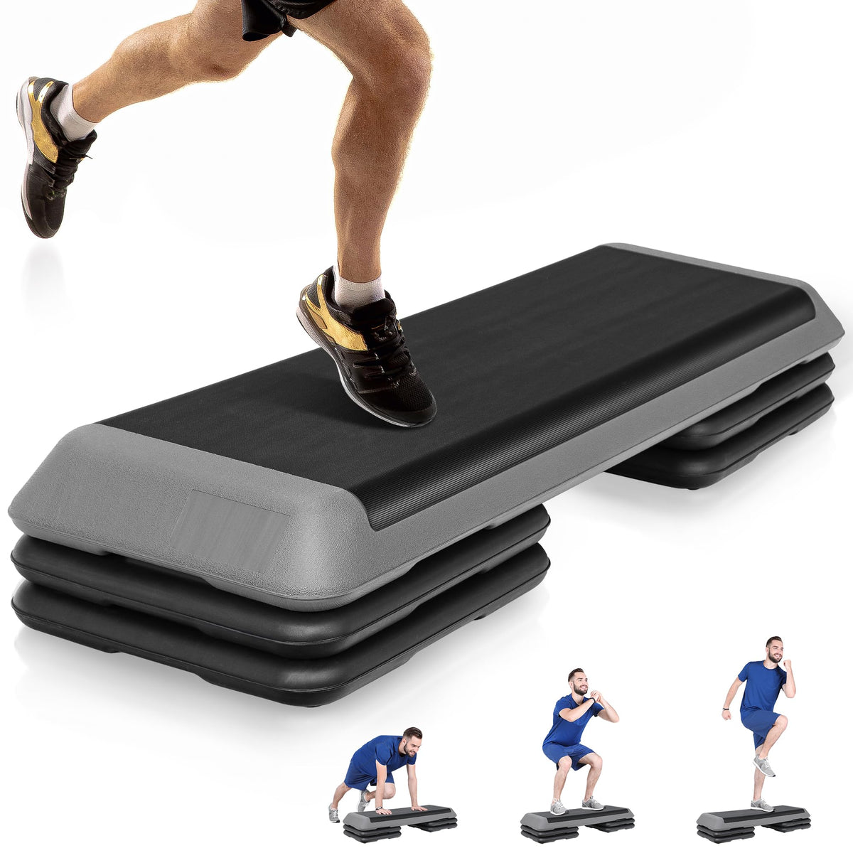 43 inch Adjustable Aerobic Exercise Step Platform with 4 Risers M542