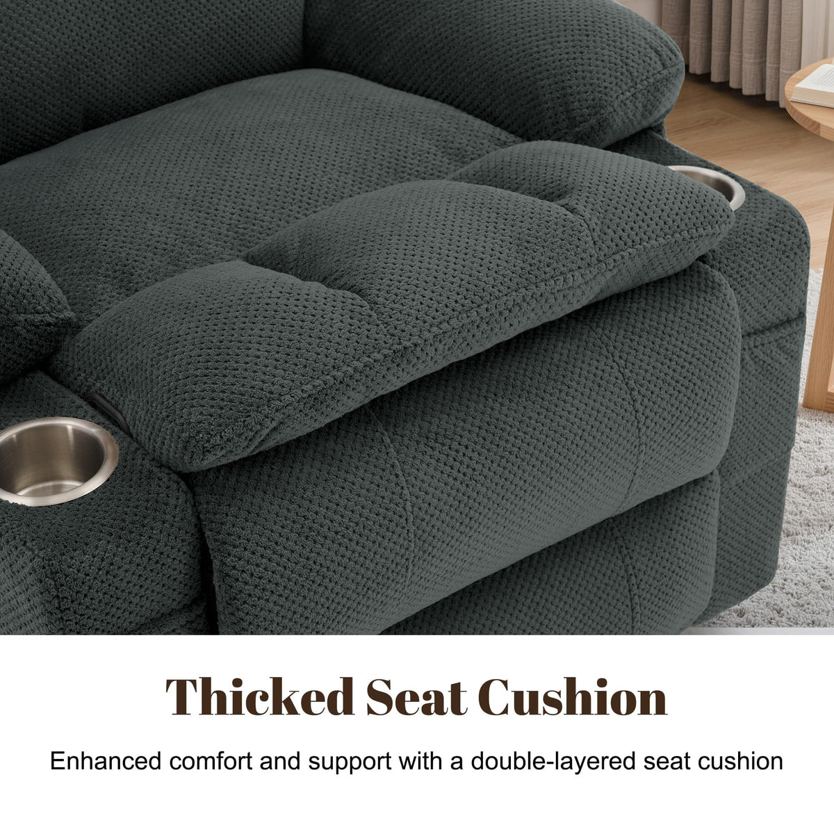 Gray Swivel Rocker Recliner with Massage & Heat F122