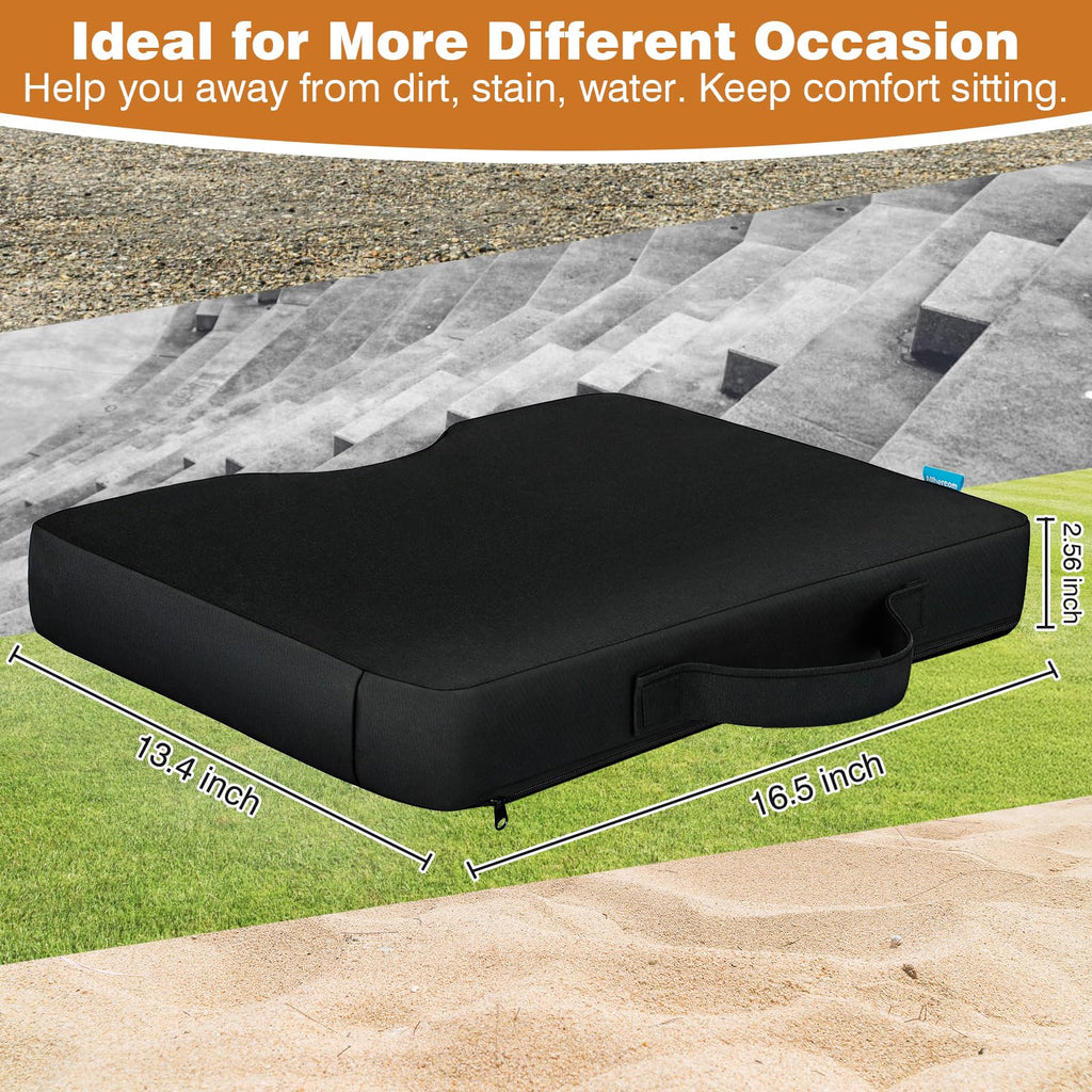 Portable Extra Thick Waterproof Stadium Seat Cushions with Handle, 2PCS V57426