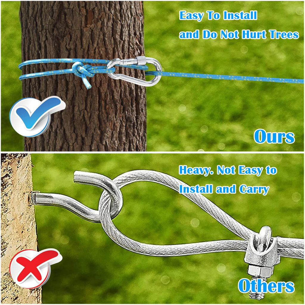 100FT Portable Dog Tie Out Cable for 2 Dogs C9492