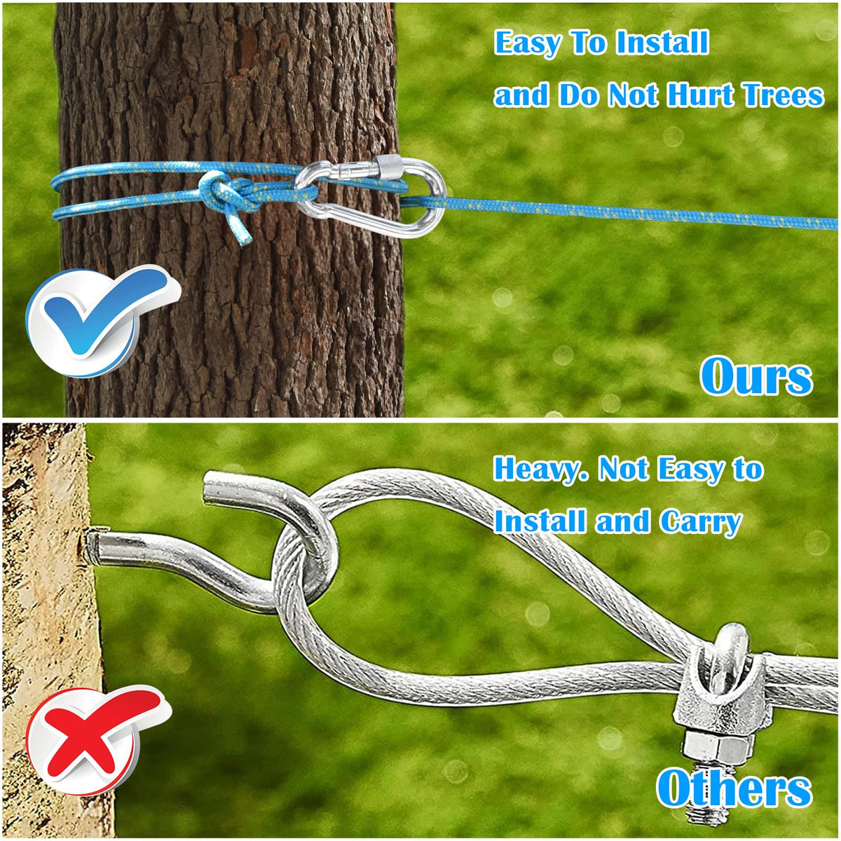 100FT Portable Dog Tie Out Cable for 2 Dogs C9492