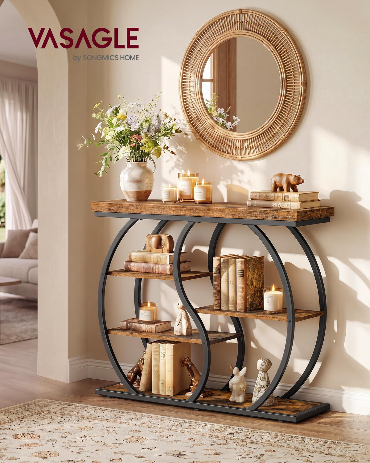 39.4 Inchs 5-Tier Narrow Console Table A5196