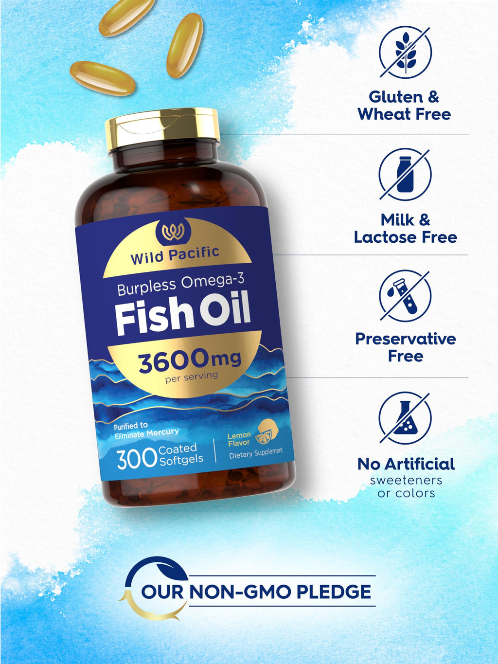 Fish Oil 3600 mg 300 Softgels Omega-3 K970548