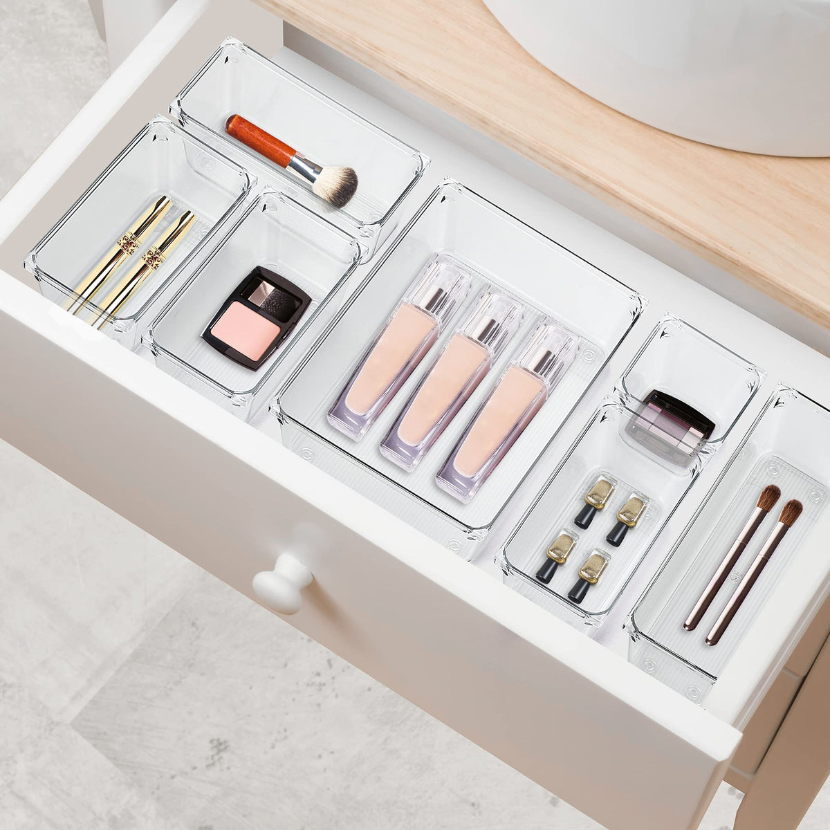 6 Pack Plastic Drawer Organizer R2815