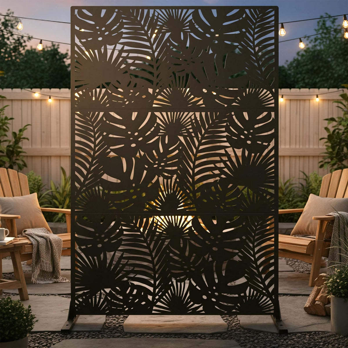 72in Laser Cut Steel Privacy Screen Y34005