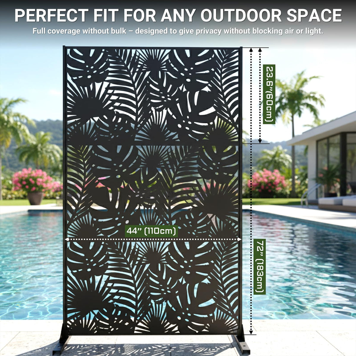 72in Laser Cut Steel Privacy Screen Y34005