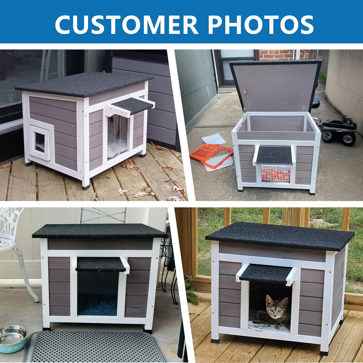 Insulated Weatherproof Outdoor Cat House D6724