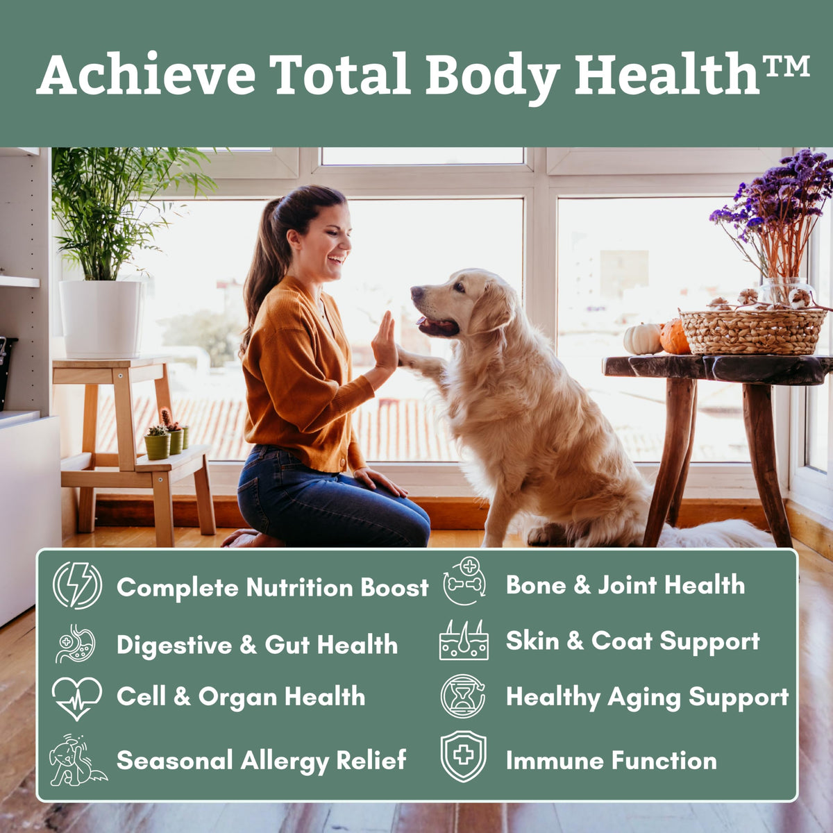 Organic Dog Vitamins, 1 Lb, 45 Scoops C87458