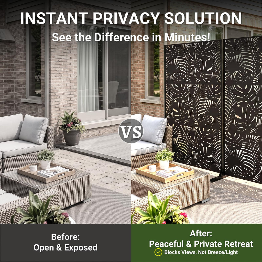 72in Laser Cut Steel Privacy Screen Y34005