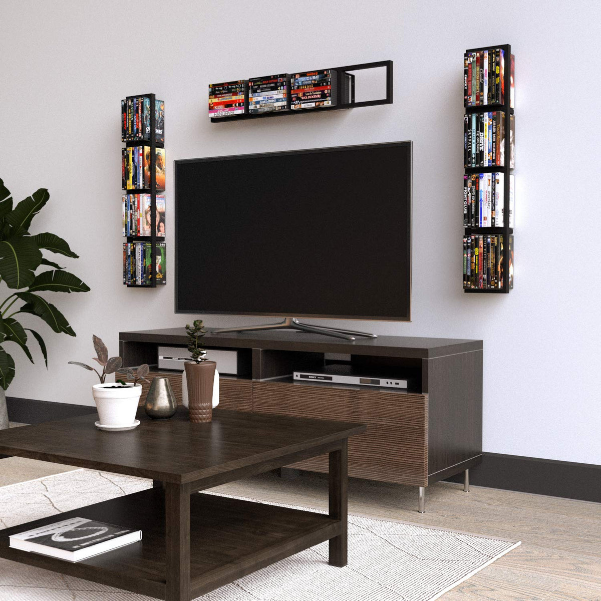 Black 34 Inch Floating Shelves Set of 3 J7453