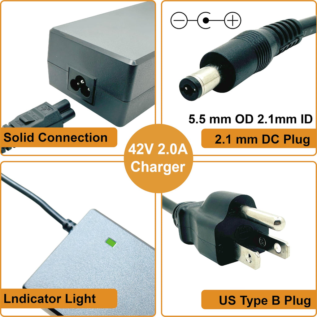 36V 2A Lithium Battery Charger with DC2.1 Connector L624649