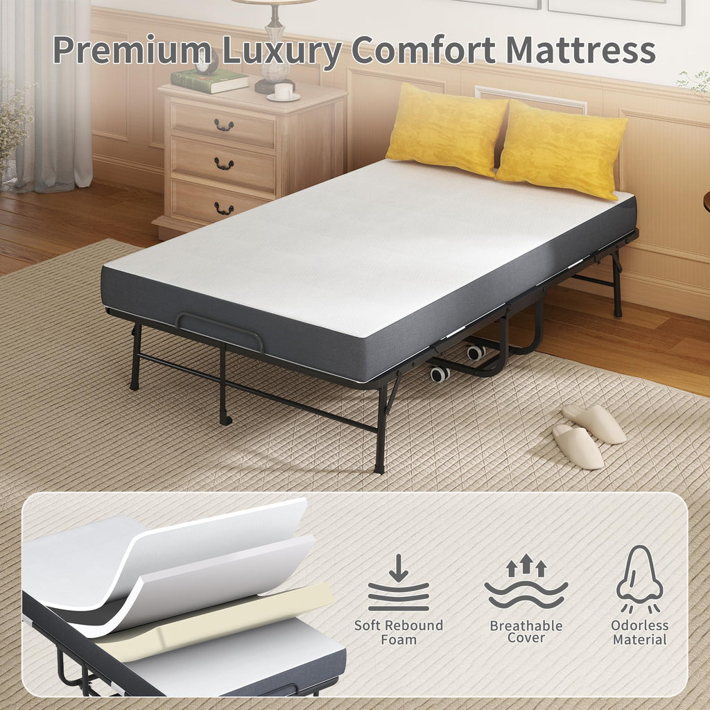 74"x 46" Folding Bed with Mattress I6538