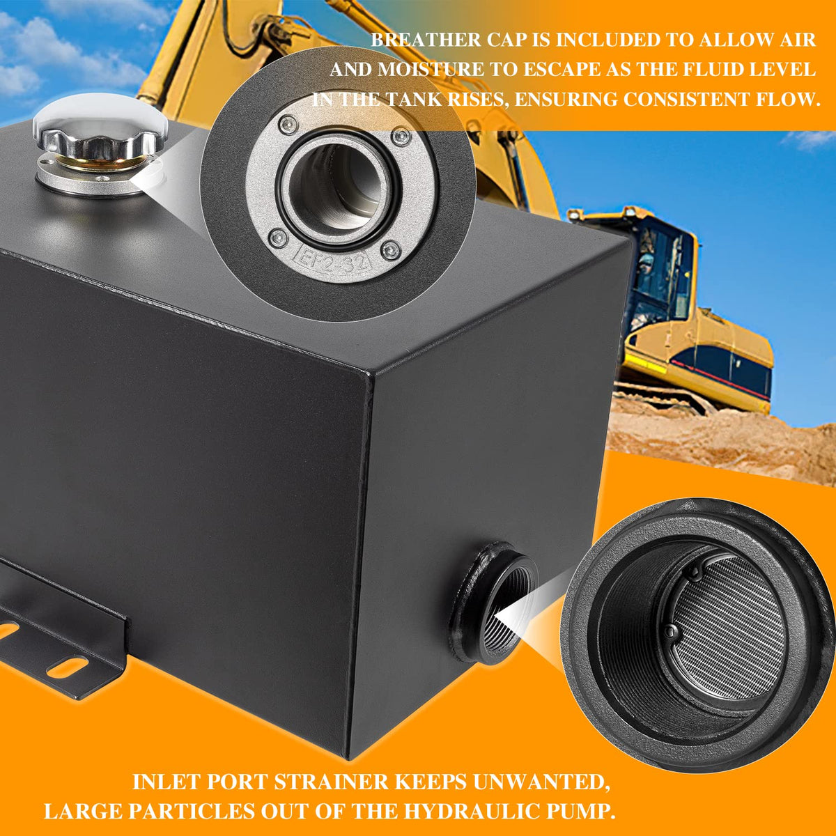 5 Gallon 14 Gauge Steel Hydraulic Fluid Reservoir Tank B949