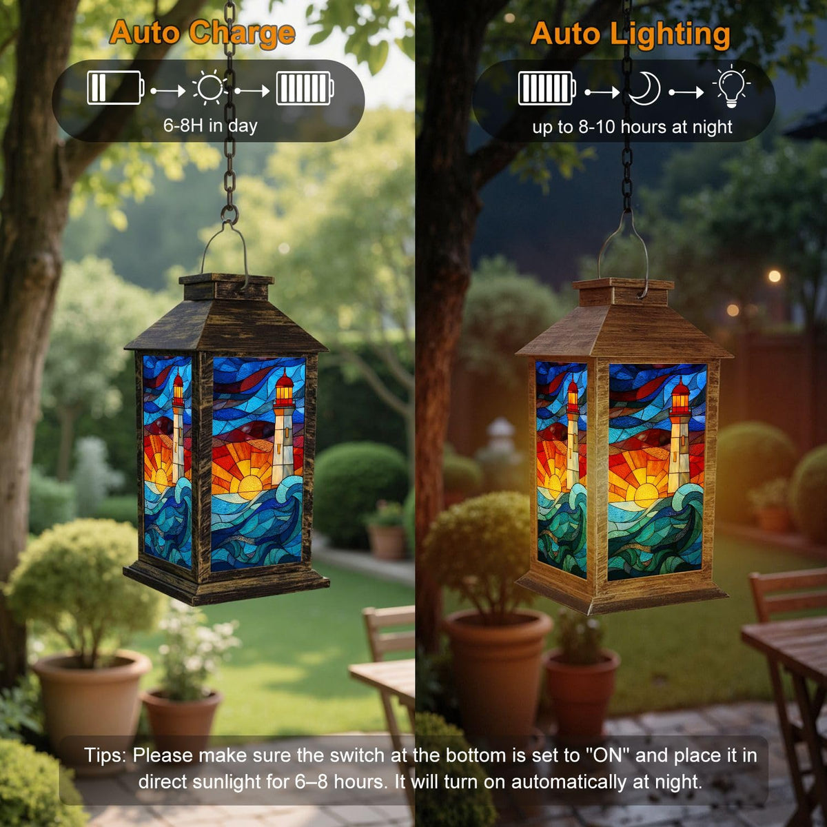 Solar Powered Waterproof Outdoor Hanging Lantern J29089