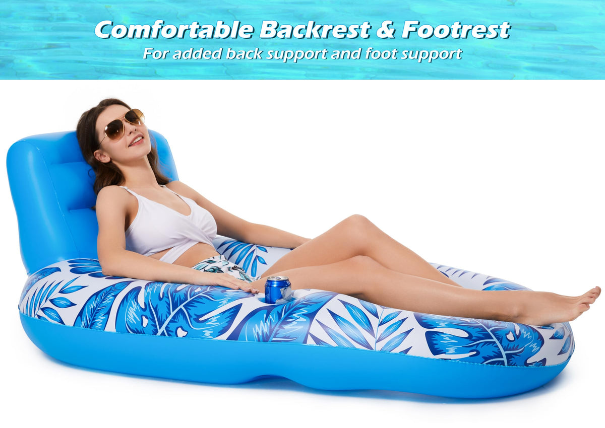 Inflatable Pool Float Lounger with Cup Holders C482