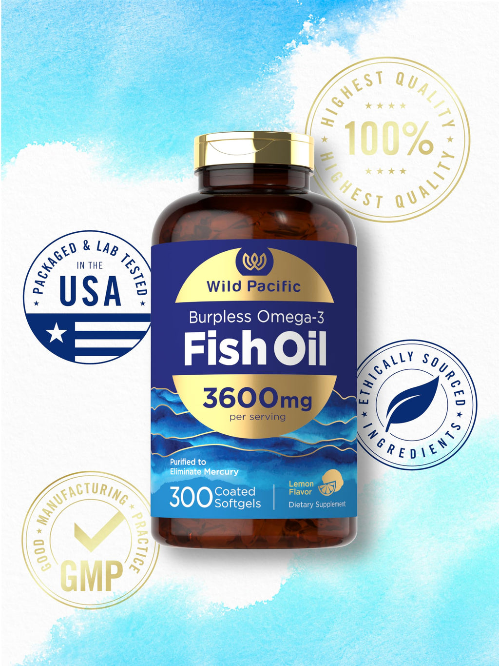 Fish Oil 3600 mg 300 Softgels Omega-3 K970548