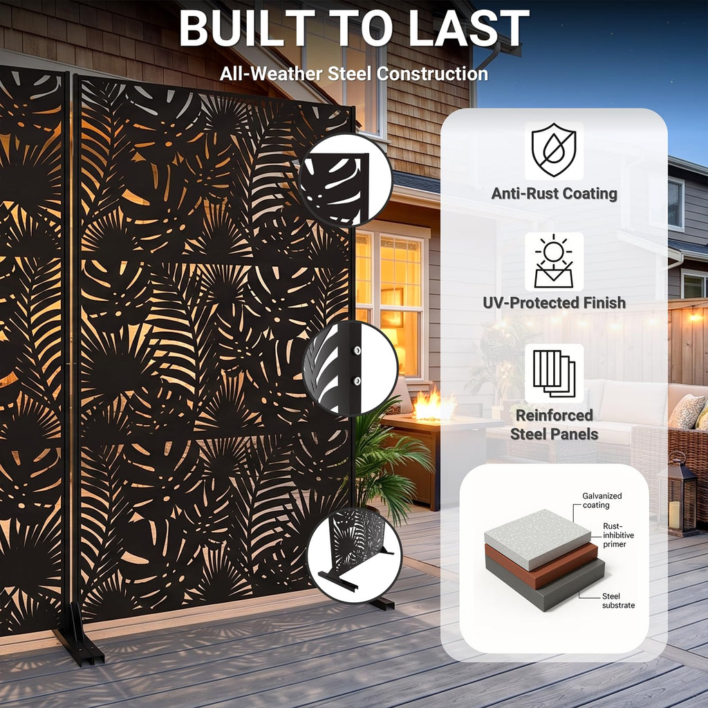 72in Laser Cut Steel Privacy Screen Y34005