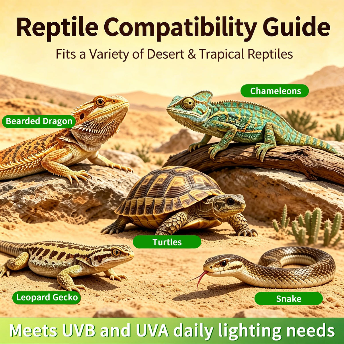 8W UVB Reptile Light Fixture Combo Kit with Timer D47218
